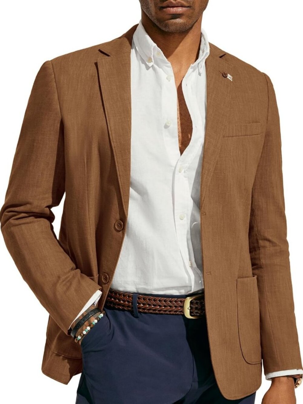 PJ PAUL JONES Mens Casual Blazer Lightweight Linen Unlined Sport Coat